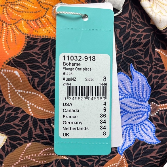 NWT $148 Size 4 US Seafolly Boheme Plunge Twist Front Maillot One Piece Swimsuit - Picture 7 of 8